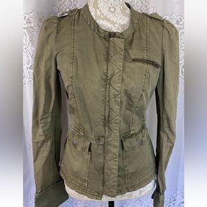 Free People Light Weight Cotton Military Blazer Jacket